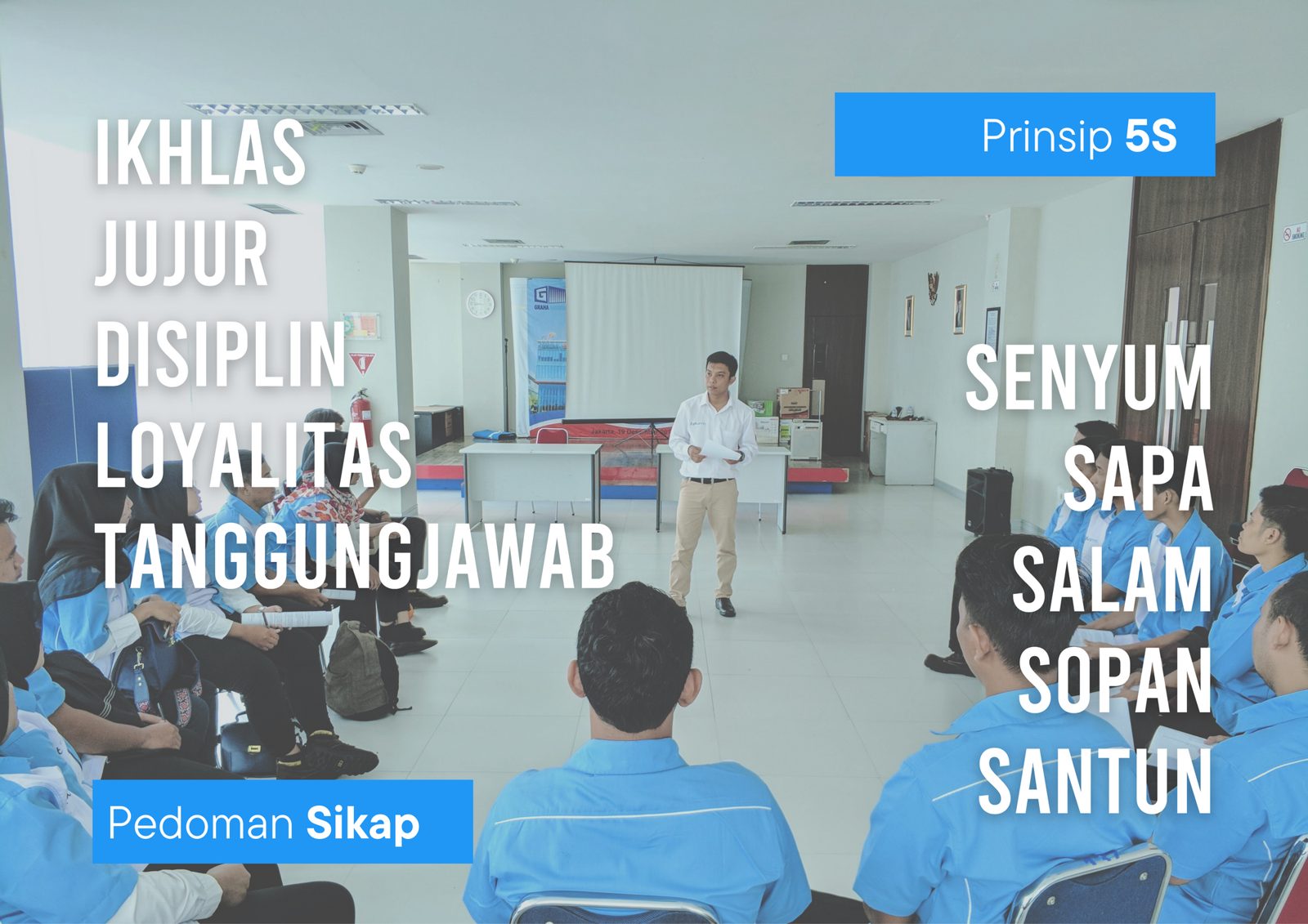 Briefing dan pelatihan tim PTCRM: pedoman sikap dan prinsip 5S